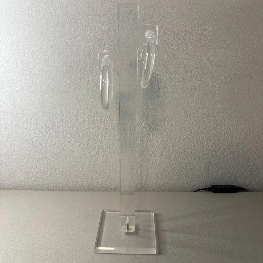 Vintage Clear Acrylic Lucite 2 Rings Hand Towel Holder Bathroom Modern